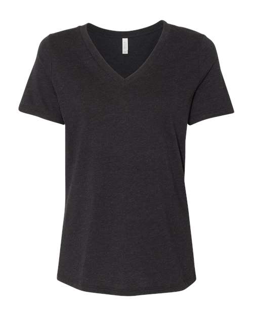 Women's Relaxed Heather CVC V-Neck Tee Image 3
