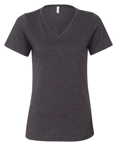 Women's Relaxed Heather CVC V-Neck Tee Image 4