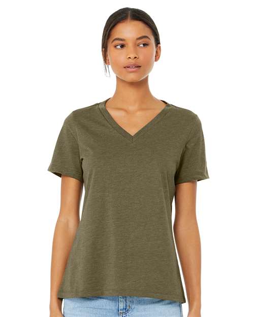 Women's Relaxed Heather CVC V-Neck Tee Image 8