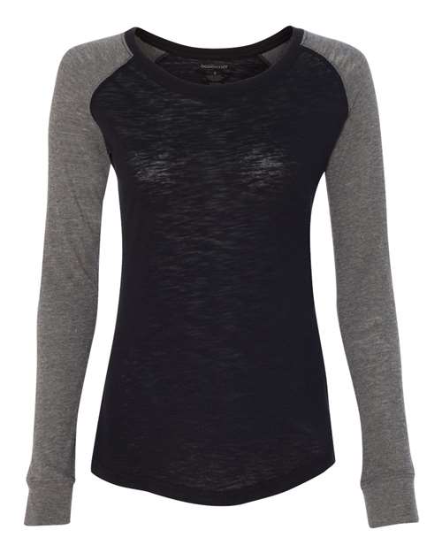 Women’s Preppy Patch Slub Long Sleeve T-Shirt Image 2