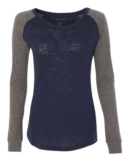 Women’s Preppy Patch Slub Long Sleeve T-Shirt Image 7