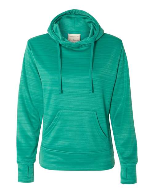 Women's Odyssey Striped Performance Fleece Lapover Hooded Sweatshirt Image 2