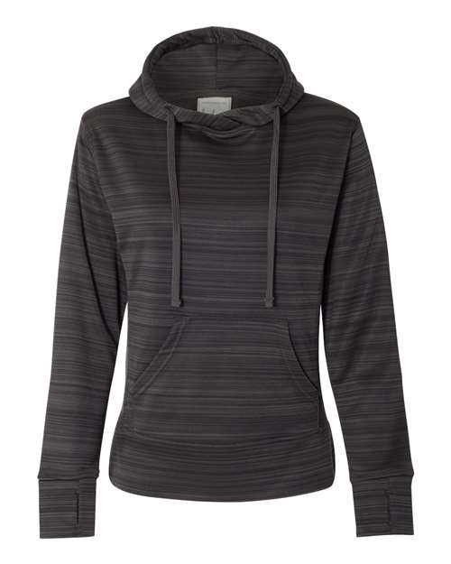 Women's Odyssey Striped Performance Fleece Lapover Hooded Sweatshirt Image 3