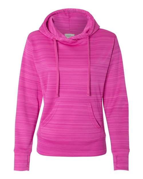 Women's Odyssey Striped Performance Fleece Lapover Hooded Sweatshirt Image 5