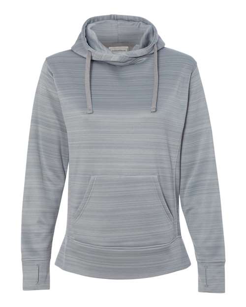 Women's Odyssey Striped Performance Fleece Lapover Hooded Sweatshirt Image 6