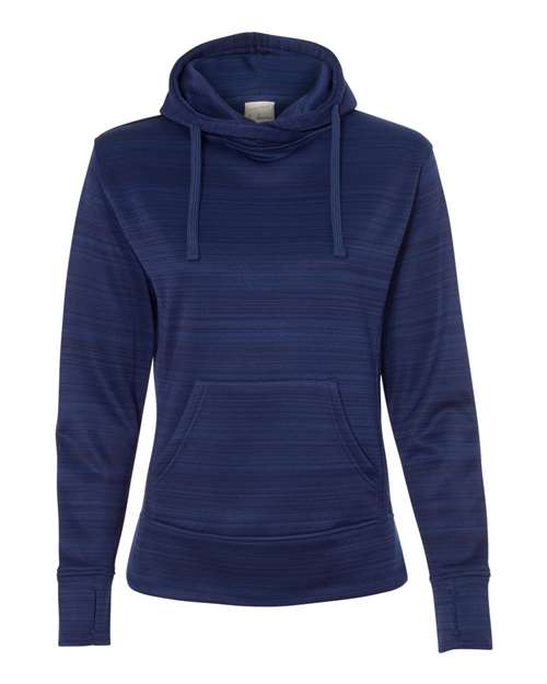 Women's Odyssey Striped Performance Fleece Lapover Hooded Sweatshirt Image 7