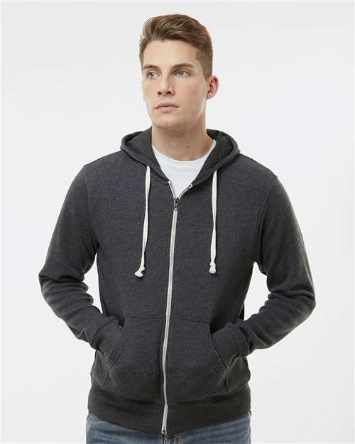 Men's Triblend Full-Zip Hooded Sweatshirt Image 3