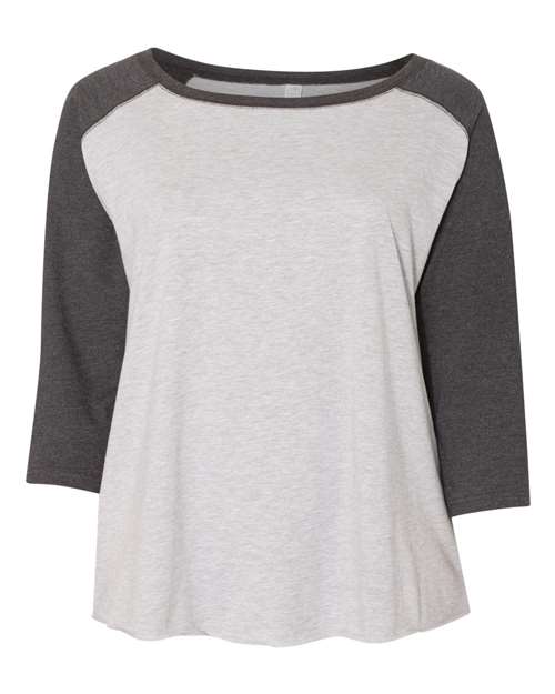 Women's Curvy Collection Baseball Three-Quarter Sleeve Tee