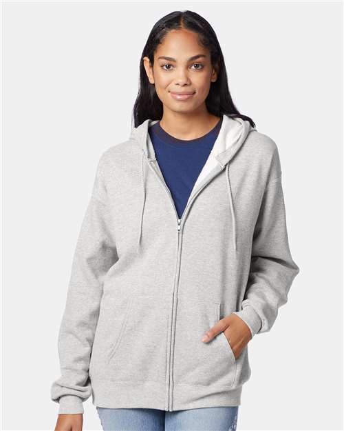 Unisex EcoSmart® Full-Zip Hooded Sweatshirt Image 2
