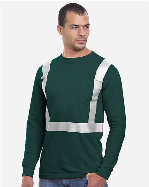 Unisex USA-Made High Visibility Long Sleeve Pocket T-Shirt Image 2