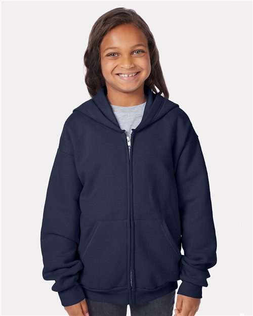 Youth EcoSmart® Full-Zip Hooded Sweatshirt Image 1