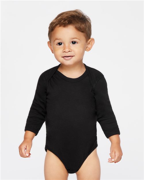 Infant Long Sleeve Baby Rib Bodysuit Image 1