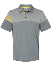 Men's Heathered 3-Stripes Colorblocked Polo Image 1