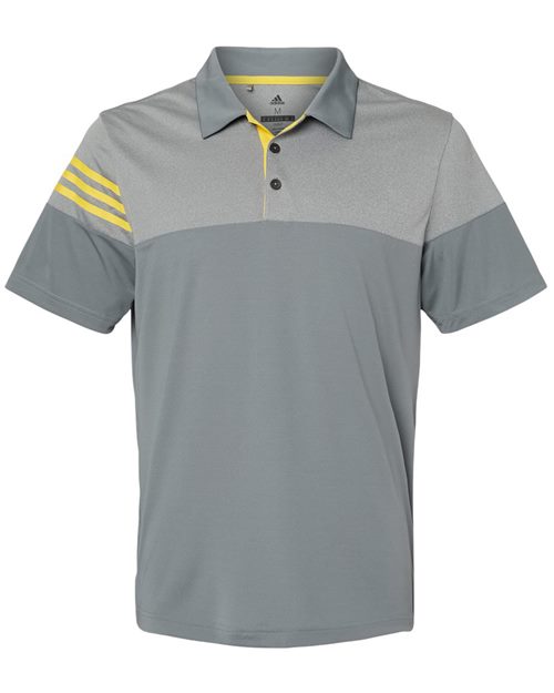 Men's Heathered 3-Stripes Colorblocked Polo Image 1