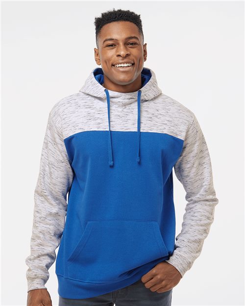 Men's Mélange Fleece Colorblocked Hooded Sweatshirt