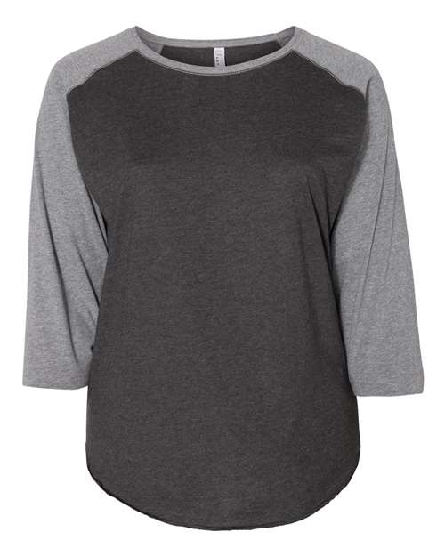 Women's Curvy Collection Baseball Three-Quarter Sleeve Tee