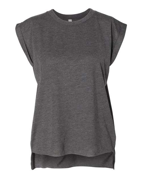Women’s Flowy Rolled Cuffs Muscle Tee Image 3