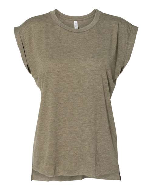 Women’s Flowy Rolled Cuffs Muscle Tee Image 6