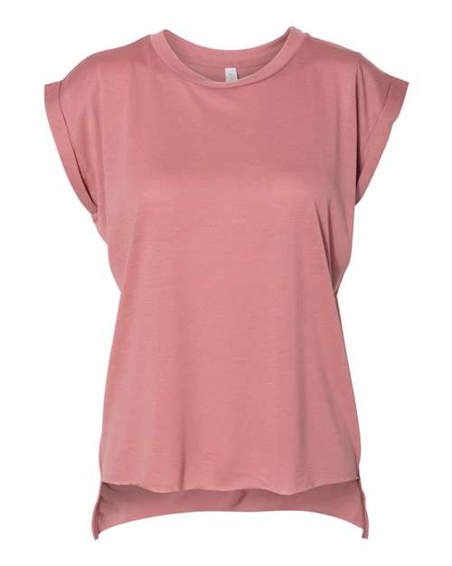Women’s Flowy Rolled Cuffs Muscle Tee Image 8