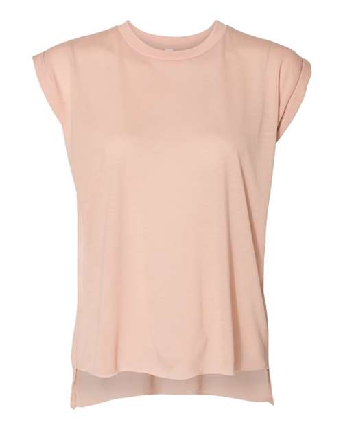 Women’s Flowy Rolled Cuffs Muscle Tee Image 10