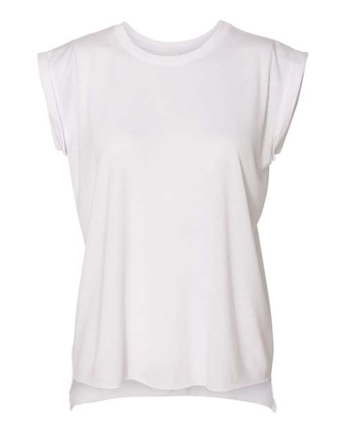 Women’s Flowy Rolled Cuffs Muscle Tee Image 12