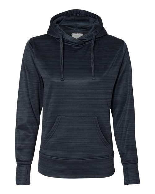 Women's Odyssey Striped Performance Fleece Lapover Hooded Sweatshirt Image 4
