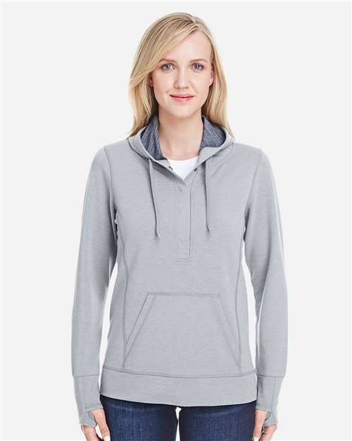 Women’s Omega Stretch Snap-Placket Hooded Sweatshirt Image 4