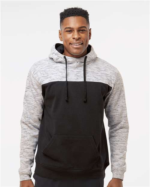 Men's Mélange Fleece Colorblocked Hooded Sweatshirt