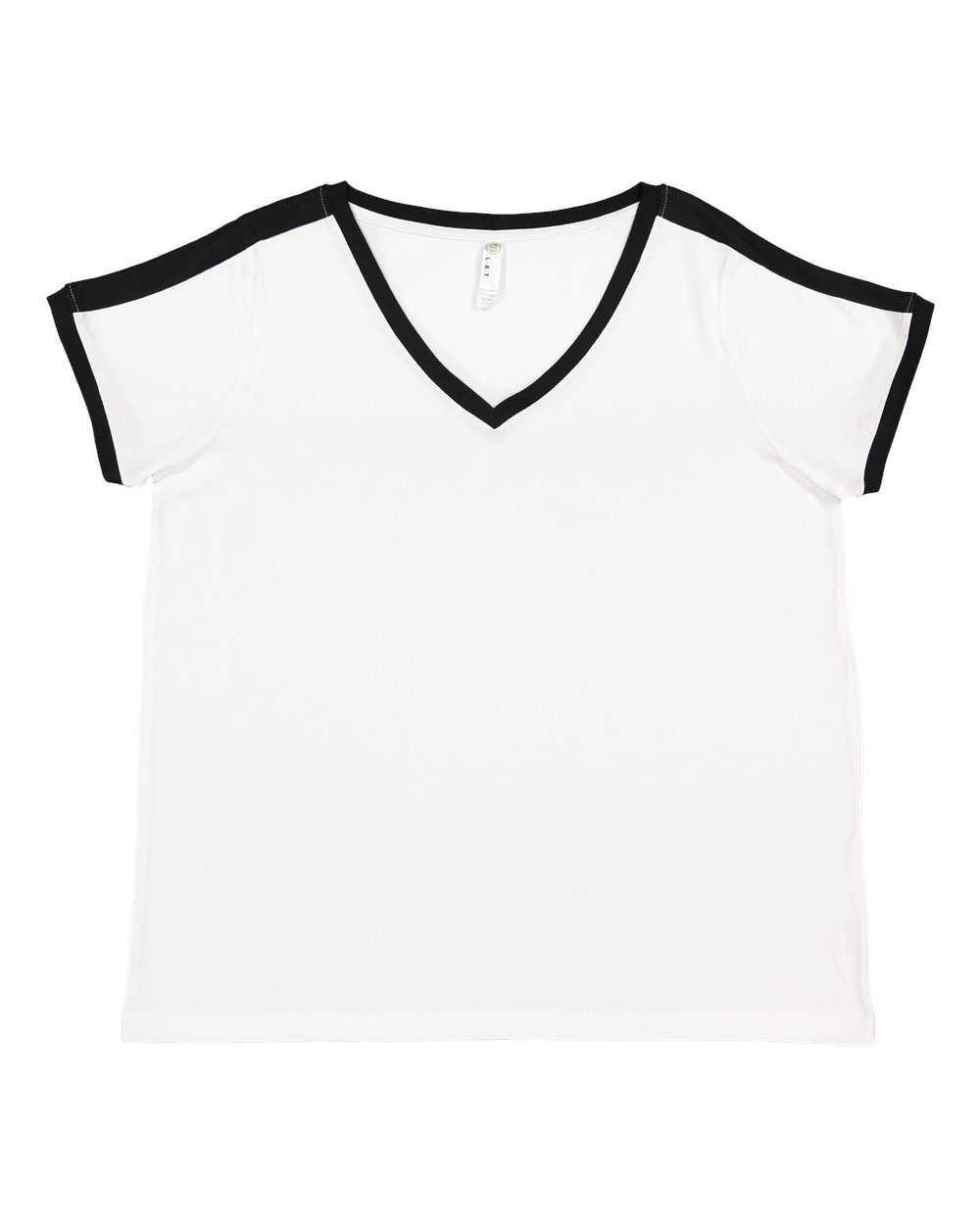 Women's Curvy Retro Ringer Premium Jersey V-Neck Tee
