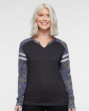 Women's Fine Jersey Mash Up Long Sleeve T-Shirt