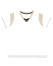 Women's Curvy Lace Up Fine Jersey Tee