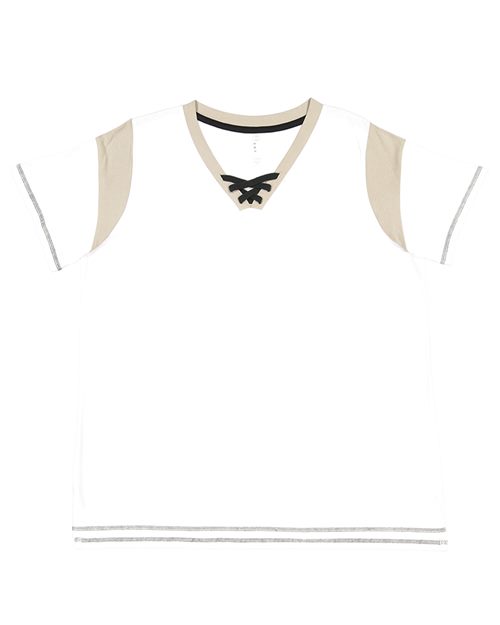Women's Curvy Lace Up Fine Jersey Tee Image 1