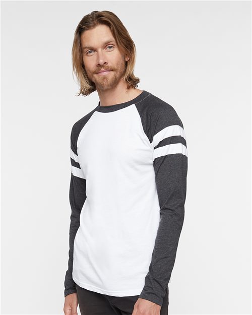Unisex Fine Jersey Mash Up Long Sleeve Tee Image 1