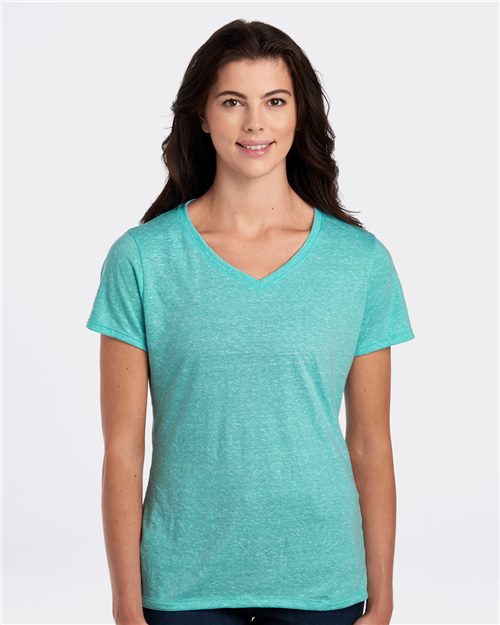 Women's Snow Heather Jersey V-Neck T-Shirt Image 1