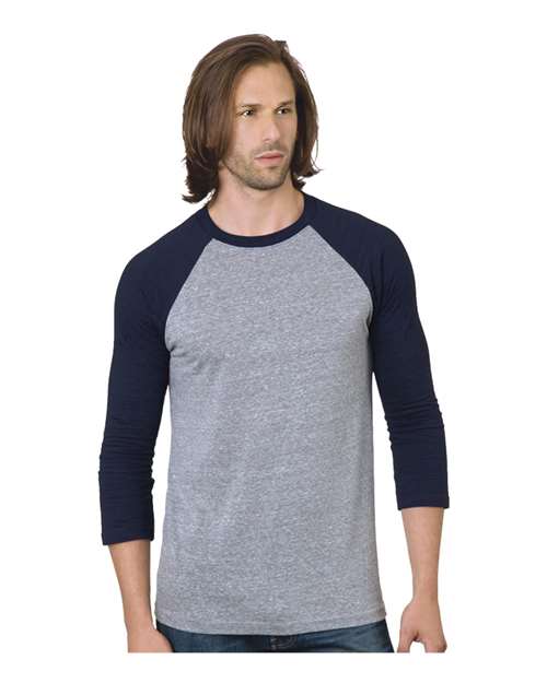 Unisex Triblend Three-Quarter Sleeve Raglan T-Shirt Image 3