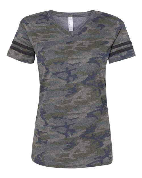 Women's Football V-Neck Fine Jersey Tee Image 4