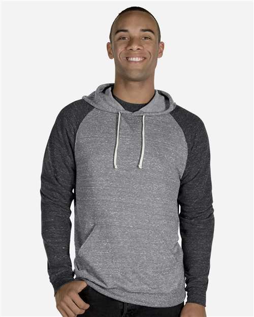 Unisex Snow Heather French Terry Raglan Hooded Sweatshirt Image 4