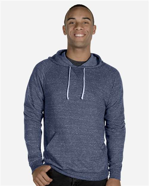 Unisex Snow Heather French Terry Raglan Hooded Sweatshirt Image 7