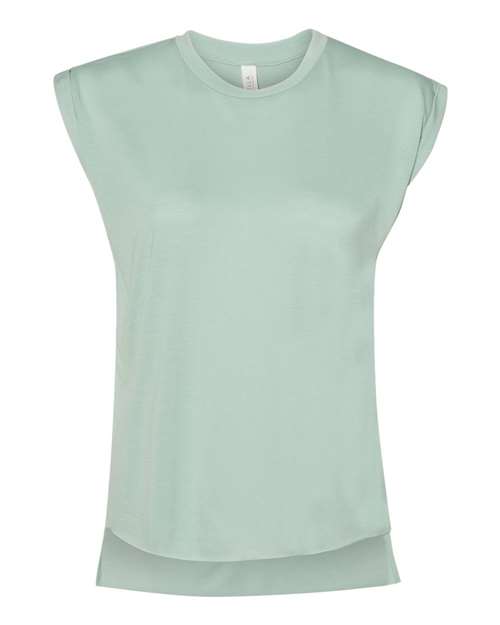 Women’s Flowy Rolled Cuffs Muscle Tee Image 4