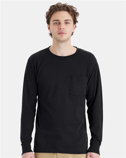 Unisex Workwear Long Sleeve Pocket T-Shirt Image 2