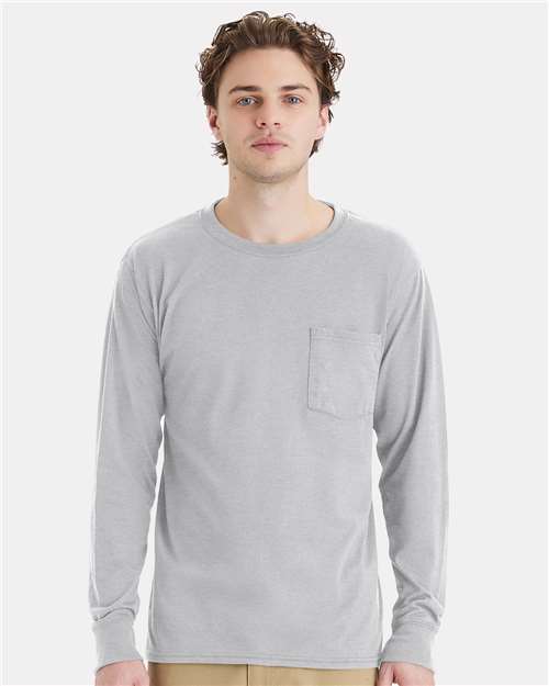 Unisex Workwear Long Sleeve Pocket T-Shirt Image 3