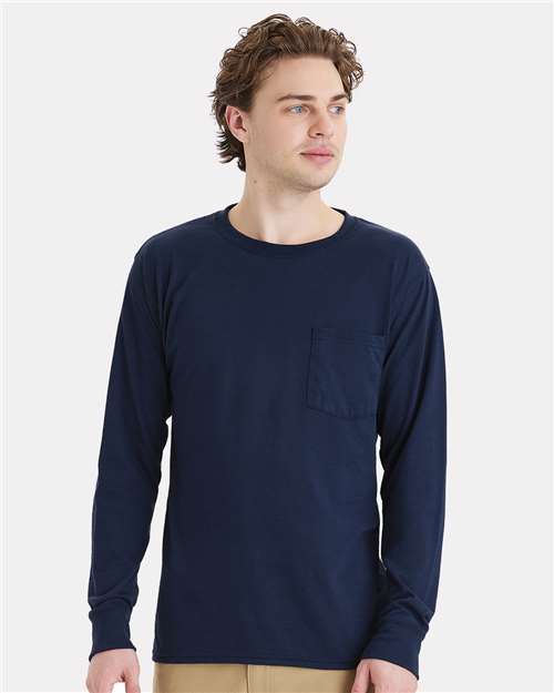 Unisex Workwear Long Sleeve Pocket T-Shirt Image 4