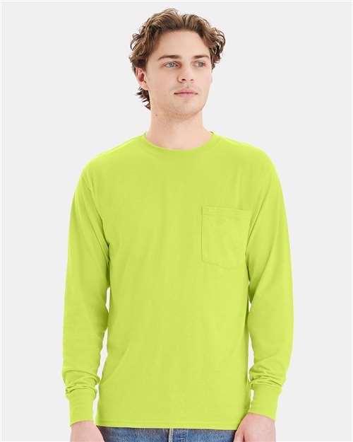 Unisex Workwear Long Sleeve Pocket T-Shirt Image 5