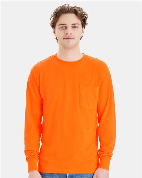 Unisex Workwear Long Sleeve Pocket T-Shirt Image 6