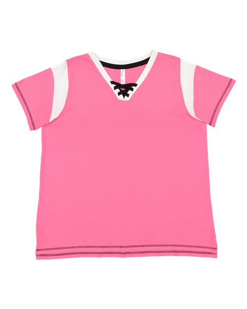 Women's Curvy Lace Up Fine Jersey Tee Image 2