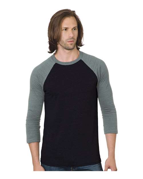 Unisex Triblend Three-Quarter Sleeve Raglan T-Shirt Image 5