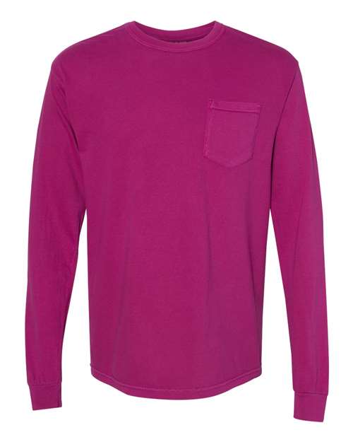 Unisex Garment-Dyed Heavyweight Long Sleeve Pocket T-Shirt Image 5