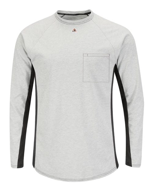 Men's Long Sleeve FR Two-Tone Base Layer with Concealed Chest Pocket - EXCEL FR Image 1