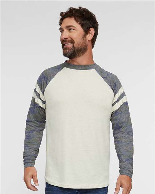 Unisex Fine Jersey Mash Up Long Sleeve Tee