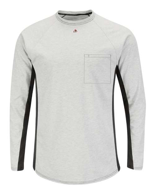 Men's Long Sleeve FR Two-Tone Base Layer with Concealed Chest Pocket - EXCEL FR Image 2